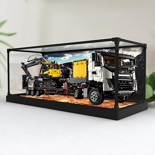 Vitrine en acrylique pour camions Le*go-a 42175 et pelles électriques vertes – Vitrine transparente anti-poussière compatible avec L-e*g-o 42175 (vitrine uniquement) (C)