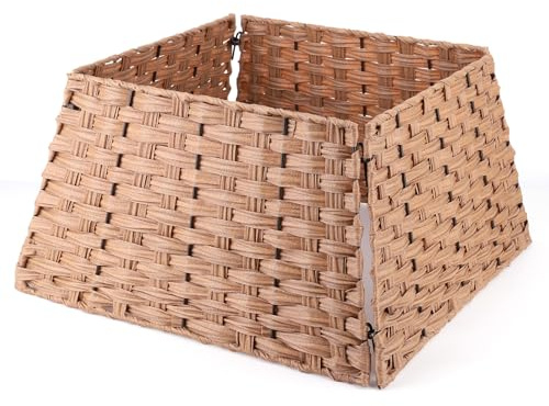 Xmas Tree Faux Rattan Hülle Faltbarer Weihnachtsbaumständer Überzug aus Kunststoff for Festliche Raumdekorationen