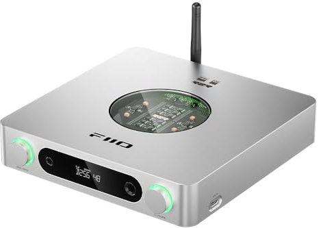 FiiO K13 R2R Desktop DAC & Headphone Amp, High-Fidelity 24Bit R2R DAC, Powerful 2400mW Output, LDAC Bluetooth Streaming, Dual Power Supply, 10-Band PEQ, Balanced XLR & RCA Audio Output (Silver)