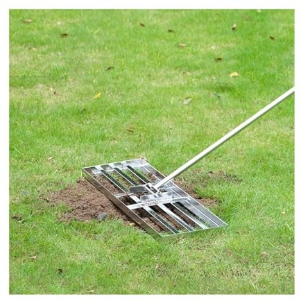 NJIEzhao Rastrillo nivelador de césped Acero Inoxidable, Herramienta niveladora Alta Resistencia Rastrillo nivelador de césped(75x25cm)