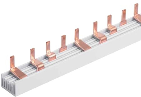 Peigne d'alimentation pour connexion tableau électrique, 4P 12 broches 210 mm, barre de collecteur pour interrupteurs magnéto-thermiques et différentiels, BusBar modulaire 63 A