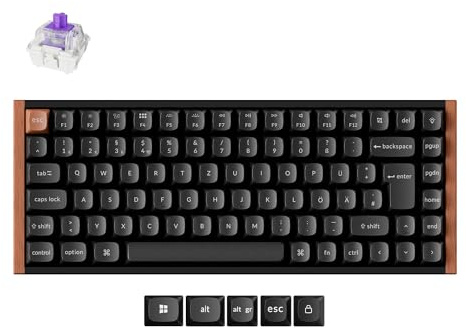 Keychron K2 HE Wireless-Tastatur, 75% DE-ISO-Layout, 2,4 GHz/Bluetooth 5.2, Gamer-Tastatur Magnetic Dual-Track Gateon Nebel für Mac/Windows, Sonderedition - Schwarz