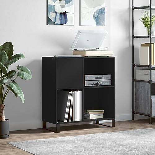Frdhee Regal Büro Haushaltsschrank,Plattenschrank Schwarz 84,5x38x89 cm Holzwerkstoff,Putzschrank für Schlafzimmer Wohnzimmer Arbeitszimmer Büro