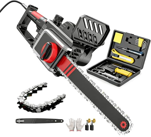 Electric Chainsaw Included Tools Corded 16-inch Electric Chain Saws, Corded Chainsaw with Tool-Free Chain Tension, Auto Oiling, Electric Chainsaw for Tree Cutting, Pruning, Firewood