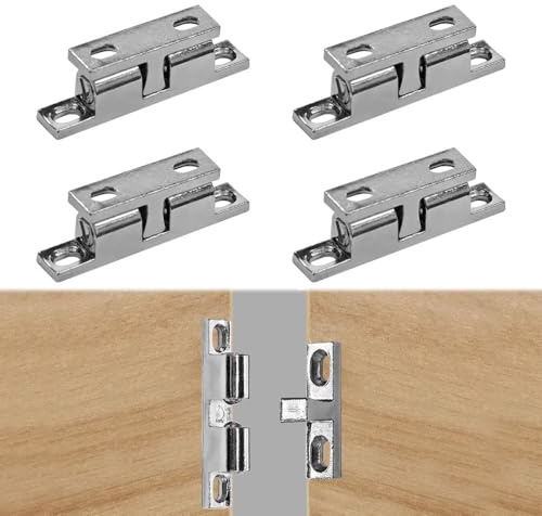Vmoomax Pestillo de bolas, 4 unidades de doble bola, cierre ajustable de doble bola, cierres de puerta de armario para armarios, armarios de cocina, muebles