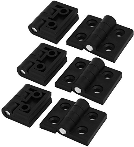 sourcing map 6pcs Charnière Plastique Porte Placard Armoire pliable 45mmx57mm Noir