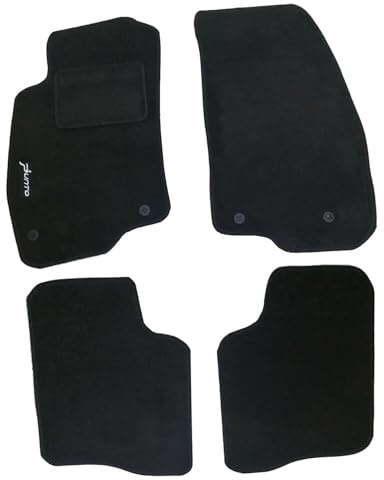 Lupex Shop tpmis4fix _ Punkt.Evo Fußmatten Auto aus Teppich mit Logo für Punto Evo mit 4 Clip