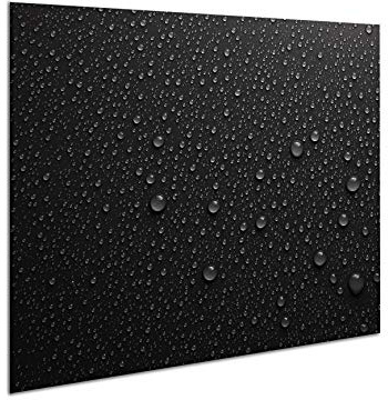 Glass splashback 60 cm x 52 cm | Toughened safety glass kitchen wall splash-back guard | 10794 black | by semUp
