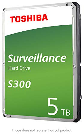 Toshiba Disco Duro Interno S300 de vigilancia de 5 TB de 3.5 Pulgadas - CMR SATA 6 GB/s 5400 RPM 128MB de caché - HDWT150UZSVAR