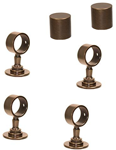 2 Endkappen und 4 Seilträger bronziert für 40mm Handlaufseil