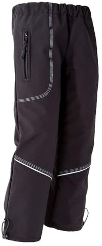 ADELLINO Kinder wasserdichte Hosen, Mädchen Jungen Fleece gefütterte Winddichte Skihose, Winter Softshell Isolierte warme Hose zum Wandern, Reißverschlusstaschen Anti-Falten-Cargohose,Schwarz,134