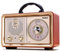PRUNUS J-110 FM/Am/SW Radio Portatil Pequeña Bluetooth, Radio Vintage con clásico gabinete de Madera. Radio Retro con Excelente Recepción, Altavoz de 5W Incorporado, Reproductor USB/TF/AUX (Oro)