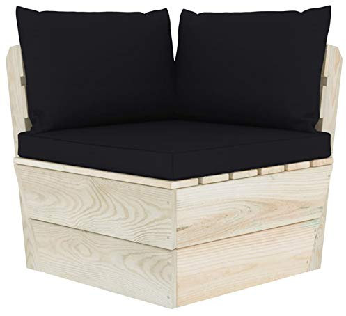 Tidyard Garten Paletten Ecksofa mit Kissen Terassenmöbel Sitzgruppe Gartenmöbel Set Sofagarnitur Palettenmöbel Einzelsofa Sessel Gartensofa Gartensessel Lounge Imprägniertes Fichtenholz