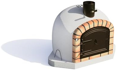 MOVELAR - Horno de Leña Exterior de Obra VULCANO ESQUINA Blanco 80x80x67 cm | Sin Aislamiento | Horno de Leña para Rincón Exterior - REF: 7009/1