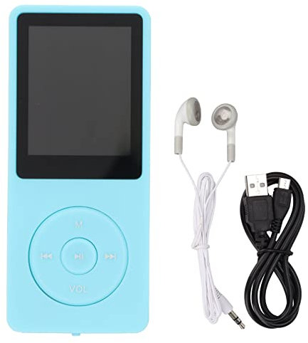 Yunseity Lettore MP3, Lettore Musicale/Lettore di Schede MP3 Portatile da 1,8 Pollici, Supporta Schede di Memoria da 64 GB, Musica, Video, Immagini, E-Book(Azzurro)