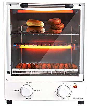 Four Mini Four Ménage Multifonctionnel Four Électrique Four Vertical Double Couche Cuisson Gâteau Machine À Pain 30 Minutes Minuterie Cuisine Outils De Cuisson 220V Fours halogènes