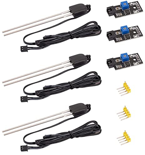 AZDelivery 3 Sensores de Humedad del Suelo con Sonda Anticorrosión para Plantas, Compatible con Arduino y Raspberry Pi, Ideal para Riego Automático