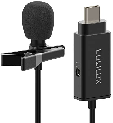 Cubilux MLC-2 USB C Lavaliermikrofon mit 3,5 mm Kopfhörerbuchse zum Monitoring, 1,5 m, für iPad Pro, iPad Air 5/4, iPad 10, Pixel 10/9/8