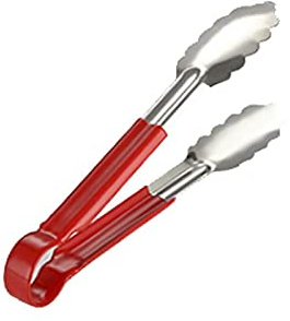 RTHGTFQZ Pinze Cucina Pinza Alimentare in Acciaio Inox, con Manico Antiscivolo for Catering Insalata Grill Buffet, (Rosso) Dimensioni: 24 * 4 cm, Silicone Resistente al Calore