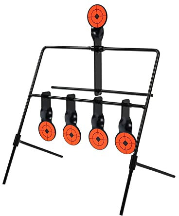 OpTacs Resetting Ziel 4+1 Pendelziel Schießspiel - bewegliche Zielscheibe aus Metall; geeignet für Randfeuermunition und Luftgewehr Luftpistole Air Gun