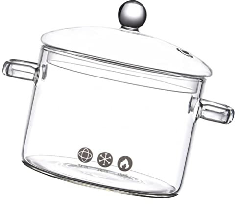 Vaguelly Glas Stielkasserolle Mit Deckel 1500ml Suppentopf Kochtopf Klar Simmertopf Suppentopf Borosilikatglas Kochgeschirr Für Herd Induktion