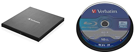 Verbatim 43888 optical disc drive Blu-Ray DVD Combo Black & 43742 Blu-ray registrabile (BD-R) - Confezione da 10