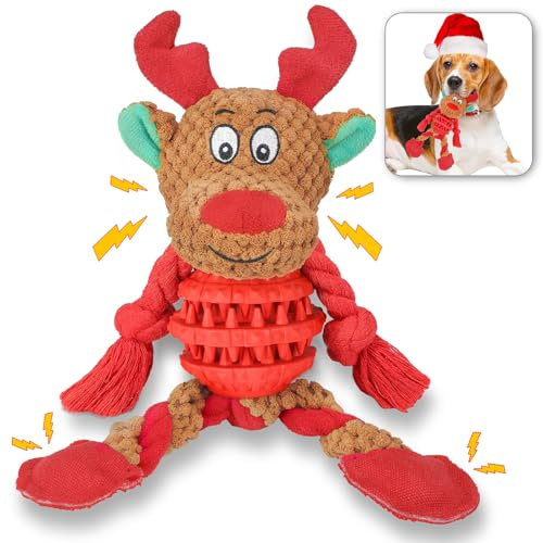 Frbyvad Christmas Dog Toys: Squeaky Interactive Dog Toys for Boredom, Plush Puppy Toys, Dog Chew Toys for Large and Small Dogs - Great Gifts for Anxiety Relief and Comfort Play.