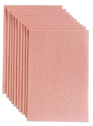 Filzstoff Glitzernde Bastelfilzstoffbögen mit 20 Farben zur Auswahl, 20 x 30 cm, 10 Stück/Packung for Party- und Feiertagsdekorationen (Color : Light PINK, Size : 20X30CM_150G)