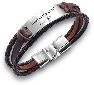 treats yourself Christliches Armband | glaubensbasierter christlicher Schmuck | christliche Geschenke für Männer mit Bibelvers Gravur und tiefgehender Bedeutung