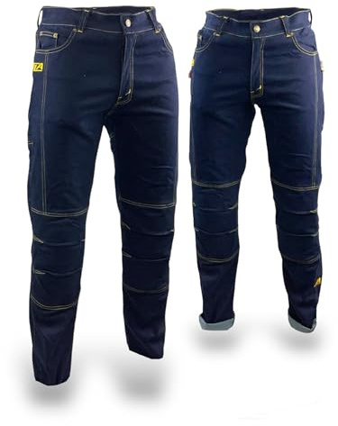 TLA KP024 - Pantalones Vaqueros de Moto para Hombre elásticos con Protecciones CE, Pantalones de Moto Reforzados de aramida, pantalón de Moto y Scooter de Denim, Ropa de Moto, Traje de Moto Unisex