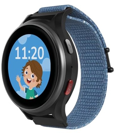 ANIO 6 Kids Smart Watch with GPS Tracker & SIM, Calls, Messages, SOS, School Mode, Pedometer - No SIM Card, Blue