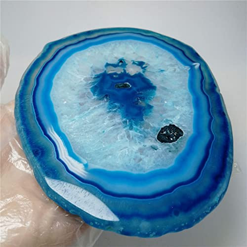 Cristal naturel brut Cristal naturel brut 1 pièce de pierre de cristal naturel tranche de pierre d'agate bleue naturelle for dessous de verre ou décoration de bureau à domicile décoration d'intérieur(