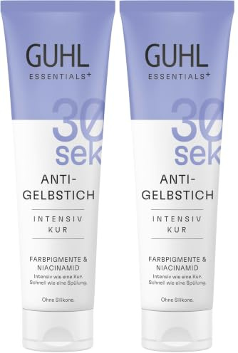 Guhl 30_sek Intensiv Kur Anti-Gelbstich - Inhalt: 100 ml - Haartyp: blondiert, gesträhnt und natürlich blondes Haar - Ohne Silikone (Packung mit 2)