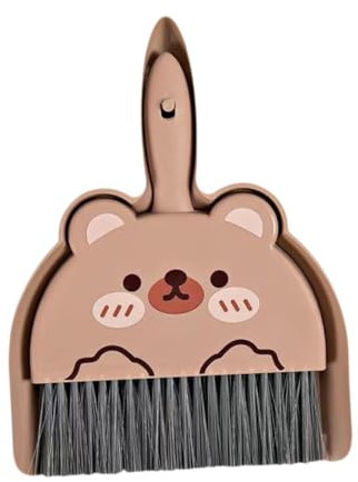 Baoblaze Ensemble mini pelle à poussière et balayette Ensemble de nettoyage pelle à poussière et balai à main Brosse de nettoyage et pelle à poussière pour, Brun