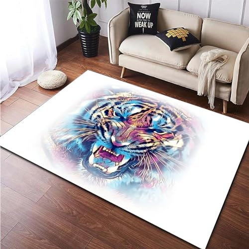 Bettvorleger 3D-Illusionsteppich Kleiner Teppich Tiger-Tierwelt Teppich,Schlafzimmerteppich,Jungenteppiche Für Schlafzimmer,Wohnzimmerteppich 180 X 280 cm - Leicht Zu Reinigen-6340805095