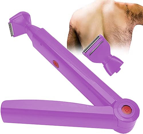 Rasoio Per La Schiena Uomo,USB Ricarica Rasoio Elettrico Con 180 ° Impugnatura Pieghevole e 2 Lame Intercambiabili Per Rimozione Indolore e Senza Vicoli Ciechi Dei Peli Per Uomo Corpo