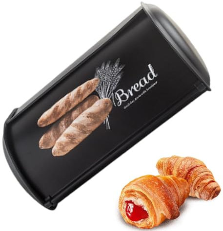 Panera de granja, panera de madera, organizador de pasteles de cocina, diseño compacto que ahorra espacio, materiales ligeros y portátiles, negro, para cocina, hogar, restaurante