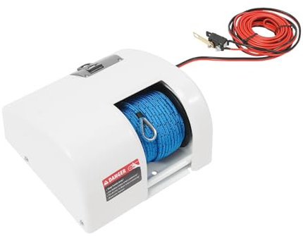 PattenlLevi Elektrische Boots Ankerwinde 12V Salzwasser für Anker bis 11.34Kg Seilwinde Elektrische Ankerwinde Vorgewickeltem Ankerseil Gebrauch für Boote mit drahtloser Fernbedienung