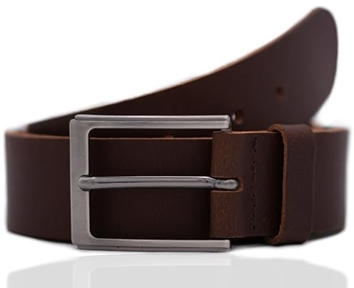 FRIEDRICH HOFFMANN Gürtel Herren schwarz - Ledergürtel Herren - 100% Leder - Anzuggürtel Business Gürtel Jeans - 3,5 cm - Made in Germany (Braun, 100 cm Bundweite = 115 cm Gesamtlänge)