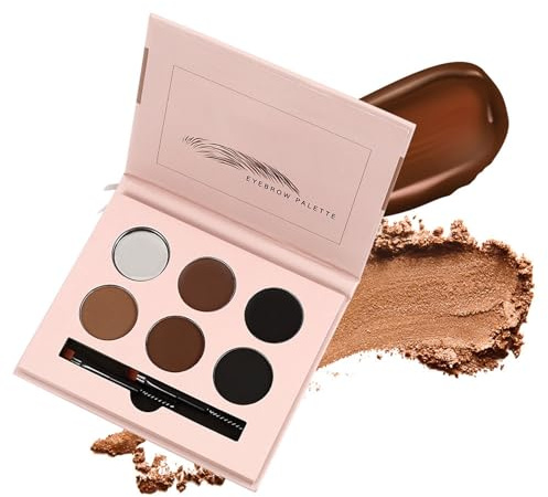 Augenbrauenpuder-Make-up-Kits, Augenbrauenpuder-Set, wiederverwendbar, Augenbrauen-Kits, Augenbrauenstempel für Frauen, Make-up-Schablone mit Pinseln für schöne