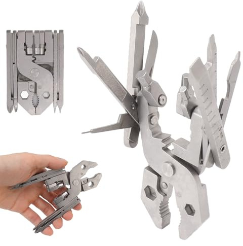 Klanata Multitool Pliers, Heavy Duty EDC Pocket Tool with Wire Stripper, Hex Wrench & Screwdriver, Foldable Multipurpose Tool for Camping, Fishing, DIY & Survival, 420 Cast Steel