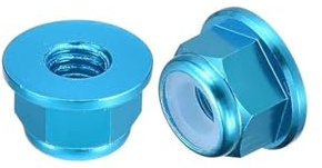 Controdadi, 10 pezzi M3 M4 flangia in lega di alluminio inserto in nylon dado anti-allentamento dadi bloccaggio esagonali autobloccanti in 11 colori(Sky Blue,M3)