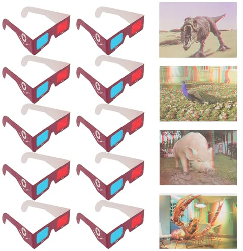 IMIKEYA 10pcs Paper Glasses for Computer Glasses for Art Viewing for Comics Book Reading for Science Experiment