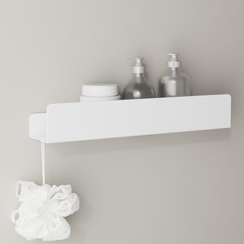 REKITA Duschablage ohne Bohren,Badezimmer Organizer 40 cm,Duschablage Edelstahl,Shampoo Halterung für Dusche,Hängeregal,Badregal Weiß