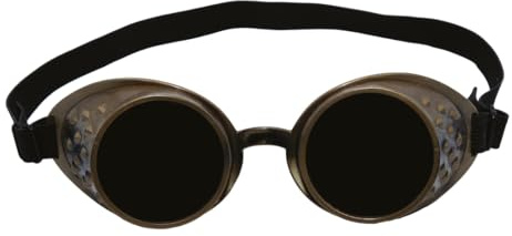 P'TIT CLOWN 69100 – Steampunk-Brille – elastisch, verstellbar – Erwachsene – Unisex – Kostüm Zubehör – perfekt für Halloween, Karneval, Cosplay, Kostümpartys, Themenveranstaltungen