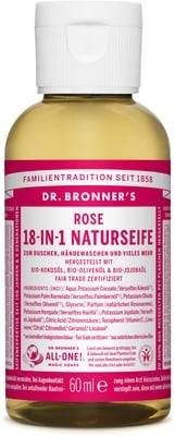 DR. BRONNER'S - Vegan Rose 18 in 1 - Reinigung und Wellness für die Person und das Haus - mit Bio-Öl, Biologisch abbaubar, für alle Arten von Skin - 60 ml - Travel Size