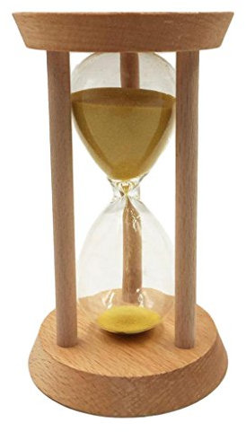 D DOLITY 15/20 /30 Min Holzrahmen Sanduhren Zahnputzuhr Sandglass Timingwerkzeug für Haus Zimmer Büro Dekoration - Gelb, 20 Minuten