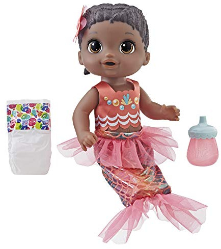 Baby Alive Baby Wassernixe, schwarzhaarig Babypuppe für Kinder ab 3 Jahren