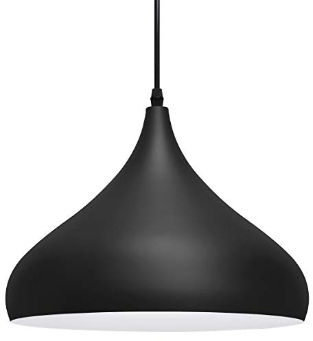 Modern Black Ceiling Light Shade Pendant Metal Dome Lamp Cover Matte Finish M0080F