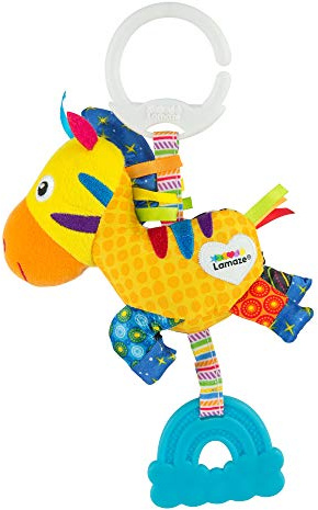 Lamaze L27528 Baby Spielzeug Zero, das Zebra Mini Clip & Go, das hochwertige Kleinkindspielzeug. Der quietschbunte Greifling fördert Motorik und ist das perfekte Kinderwagenspielzeug und Kuscheltier